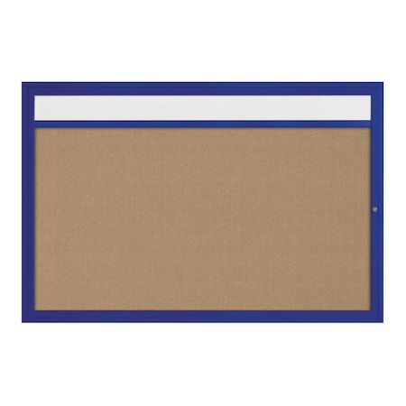 Slim Enclosed Corkboard, 36x36, Black Alum Frame/Forbo